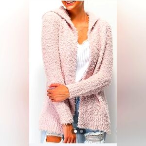 Almost famous pink sherpa hooded jacket